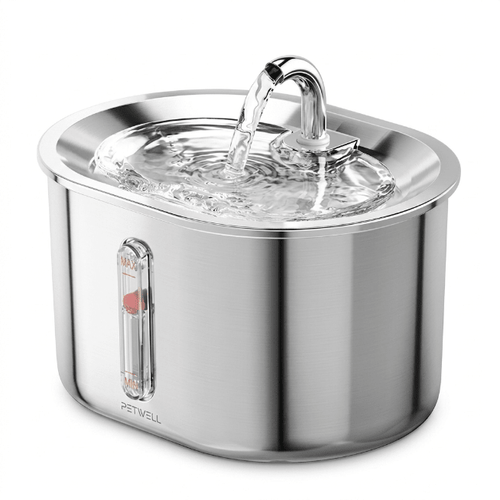 304 Stainless Steel Ultra-Quiet Pet Water Fountain (3.2L) - AuraPet